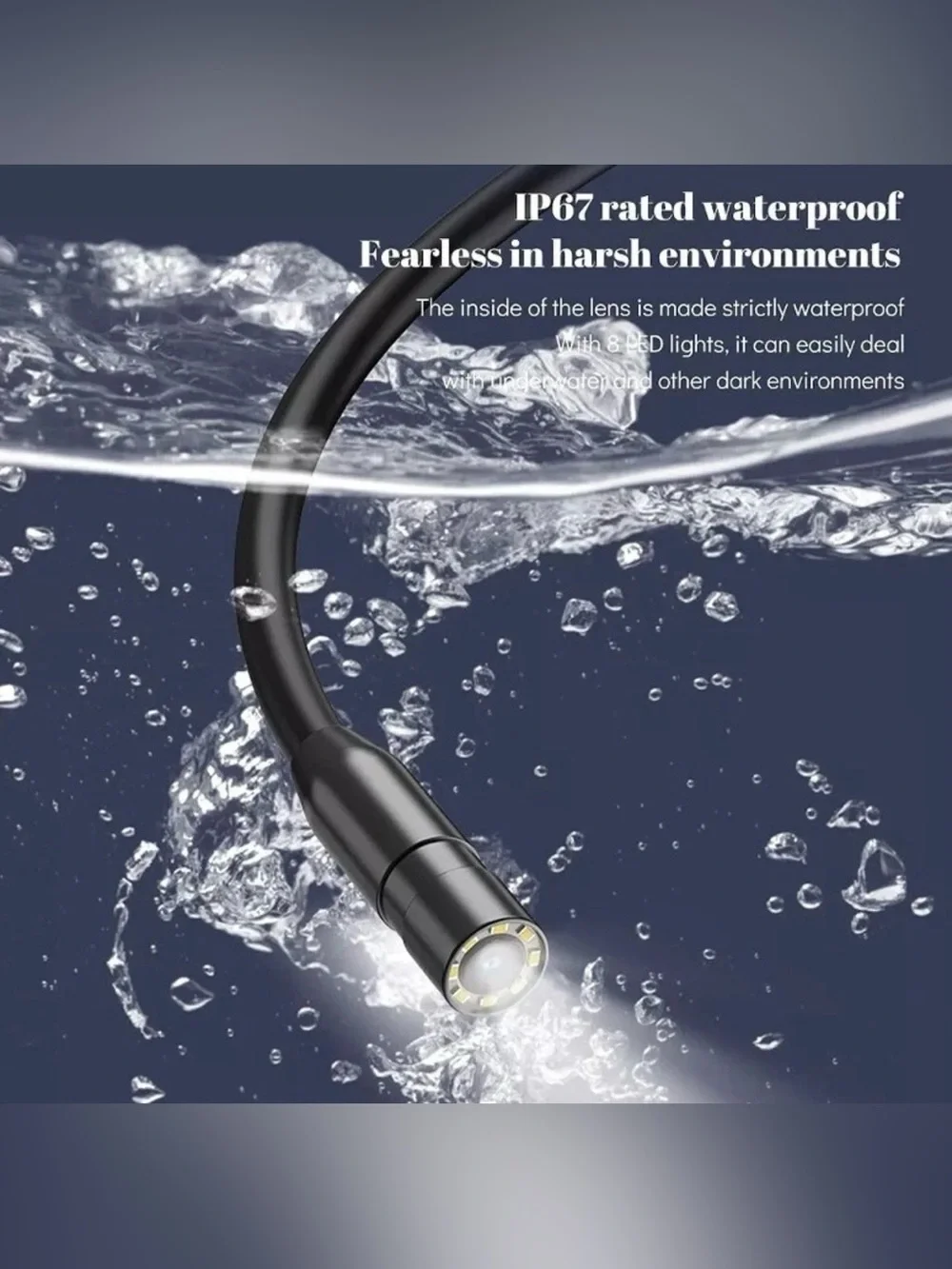 HD Industrial Endoscope LCD 4.3in 8mm Inspection Snake Camera High Quality